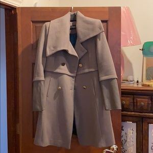 Elie Tahari Wool & Leather Coat 8